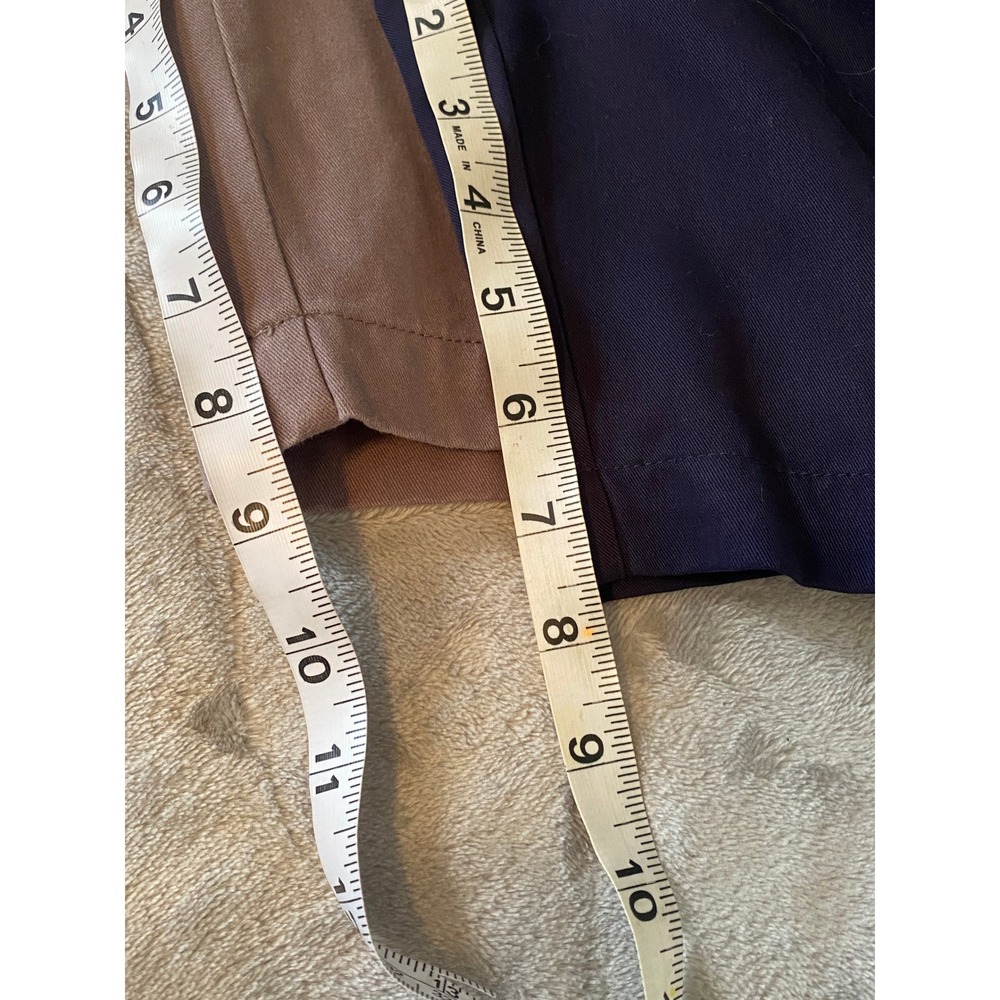Croft & Barrow Shorts Lot/2 Sz 34 Taupe Navy Chino Pleated Cotton Poly Preppy - Picture 11 of 11